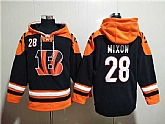 Cincinnati Bengals #28 Joe Mixon Orange Black Ageless Must-Have Lace-Up Pullover Hoodie,baseball caps,new era cap wholesale,wholesale hats